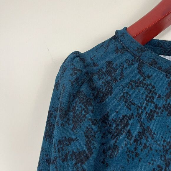 NINE WEST XXL DARK GREEN Black Snake Long Puff Balloon Sleeve Sweater Dress - Picture 4 of 13